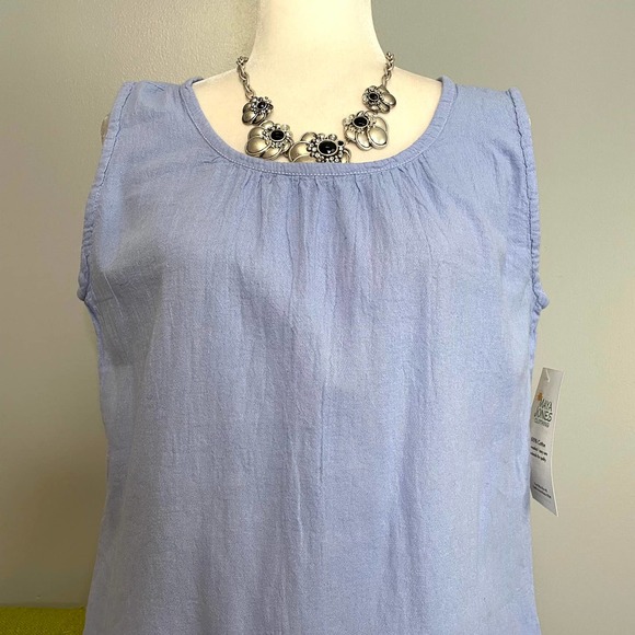 Maya Jones Blue Cotton Relaxed Fit Tank Top NEW Small - Picture 2 of 5